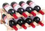 Wooden Wine Rack, countertop Wine Rack, 8-Bottle Stackable Wine Storage Rack, DIY Assembled Wine Holder, Used in Kitchens, countertops, etc (2 Layers with 8 Bottles)