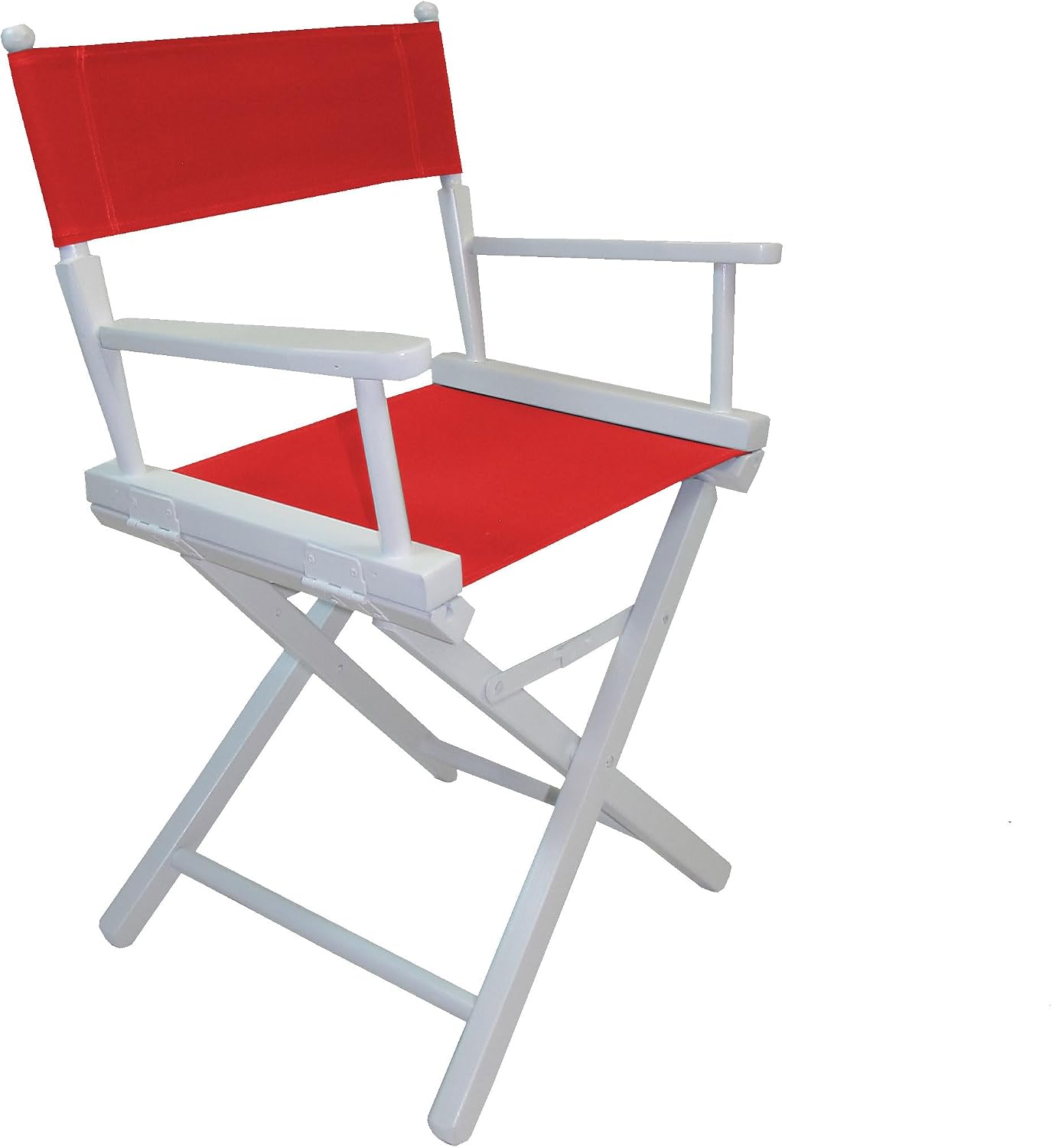 TLT Personalized Imprinted Contemporary 18 Inch Table Height White Frame Director's Chair - Red