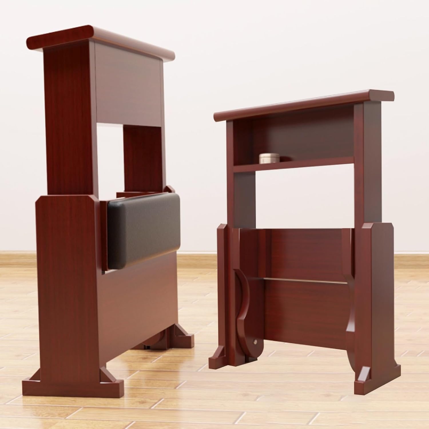Adjustable Church Pulpit Kneeler Chair - Foldable Prayer Bench for Home Kneeling - Wooden Religious Gift, Comfortable Kneeling Stool for Devotion and Worship