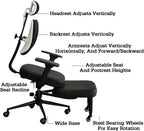 Ergonomic Posture Chair with Armrests,Kneeling Chair with Backrest,Rolling Cross-Leg,Multiple Adjustable Positions,for Office Home