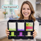 Tea Bag Organizer – 3 Compartment Tea Bag Holder & Dispenser, Holds 90+ Tea Bags, Tea Storage Organizer for Countertop, Cabinet, Coffee Bar or Kitchen - Made In The USA
