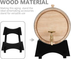 Wood Stand for 1.5L Oak Aging Barrel - Whiskey Cask Holder - Wooden Stand for Beverage Dispenser - Gallon Water Bucket Support Rack Black