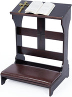 Prayer Bench Kneeler, Wooden Prayer Kneeler for Home, Prayer Bench for Kneeling at Home, Church Prayer Bench Stool Table with Cushion