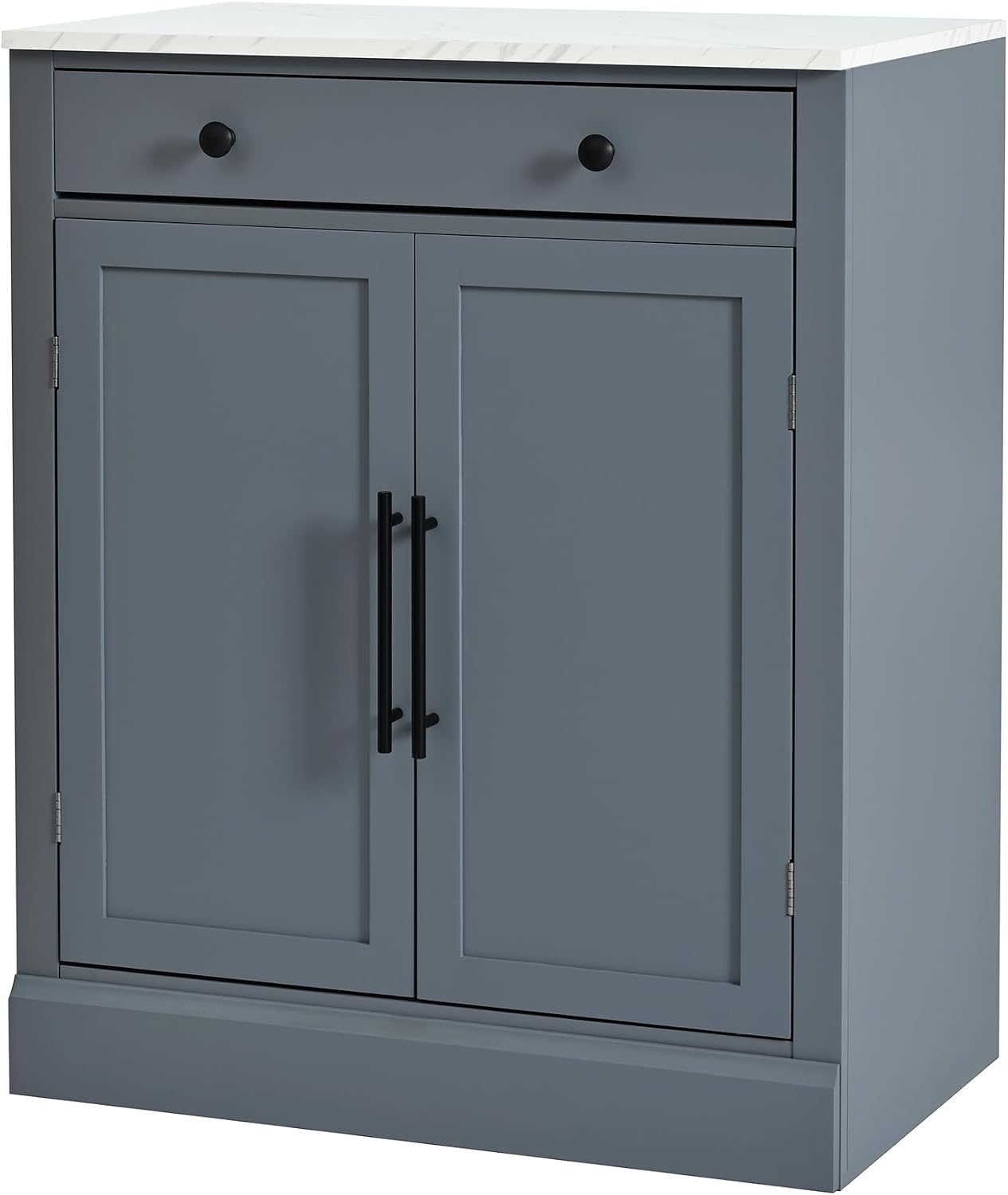Freestanding Kitchen Pantry,Buffet Food Storage,Coffee Bar Cabinet with Drawer, 2 Adjustable Shelves and 2 Door Shelves,for Kitchen Dining Room (Gray@R)