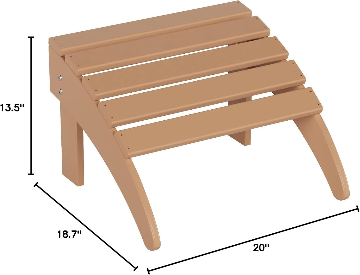 WO Home Furniture Adirondack Ottoman Outdoor Patio Footrest 13.5" Inch Folding Footstool for Outdoor Adirondack Chair (Teak)