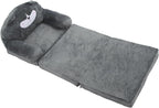 Baby Couch 2 in 1 Fold Out Kids Couch, Folding Out Toddler Chair, Soft Convertible Infant Seats Two Folds - Portable Design, Adorable Cartoon Animal, Ideal for Playroom and (Folding in thirds)