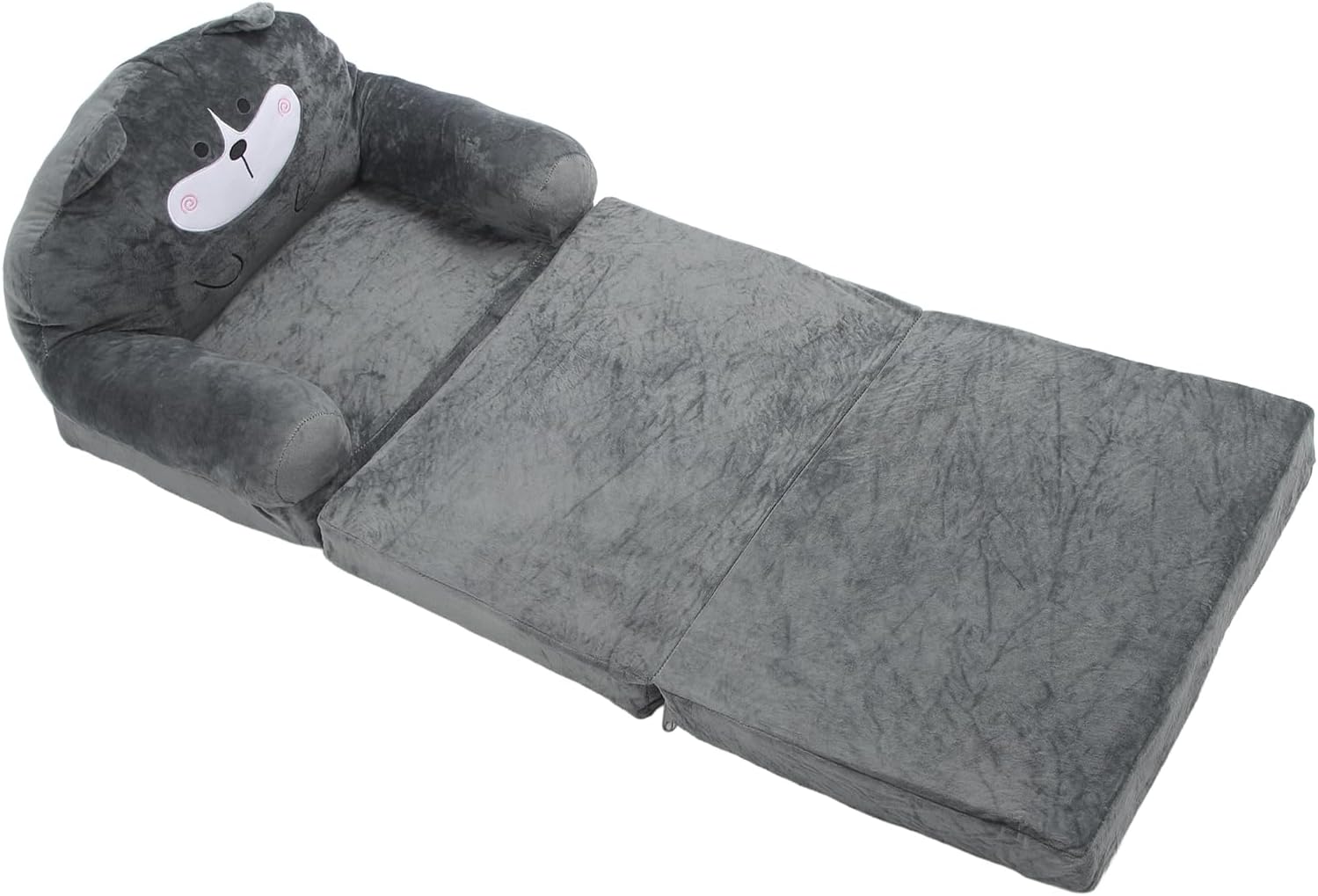 Baby Couch 2 in 1 Fold Out Kids Couch, Folding Out Toddler Chair, Soft Convertible Infant Seats Two Folds - Portable Design, Adorable Cartoon Animal, Ideal for Playroom and (Folding in thirds)