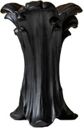 Vintage Gothic Ceramic Vase, 8.74×6.46×5.63inches, Matte Black Flower Vase for Red & Black Roses,Dark Academia Witchy Aesthetic Vase for Bedroom Living Room Dining Table