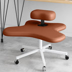 Kneeling Chair, Ergonomic Seat, Five Pronged with Caster Support Legs, Height Adjustable Stool for Posture Improvement and Correction, Suitable Home Office Use, Multi Colour Options (Coffee)