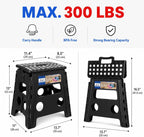 ACKO 2PACK Folding Step Stool - 13" Height Premium Heavy Duty Foldable Stool for Kids and Adults, Kitchen Garden Bathroom Stepping Stool (Black, 2PACK)