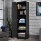 MAKLAINE Engineered Wood Single Door Pantry, 71 in Tall, Raven Oak Finish, Adjustable Shelves, Reversible Door, Compact Design for Kitchen, Dining Room, or Garage Storage