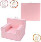 Heritage Kids Pink Everywhere Foam Armchair with Carry Handle and Removable Cover,25"x21"x22",Ages 3+