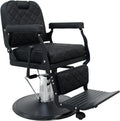 Heavy Duty Vintage Barber Chair，Hydraulic Salon Chair with Headrest for Hairdressers Heavy Tattoo Shampoo Beauty Salon Equipment(Black)
