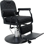 Heavy Duty Vintage Barber Chair，Hydraulic Salon Chair with Headrest for Hairdressers Heavy Tattoo Shampoo Beauty Salon Equipment(Black)
