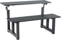 TECSPACE 47 Inches Aluminum Picnic Table Bench Black, Covertible Outdoor Bench with 400 LBS Weight Capacity for Park, Garden and Patio