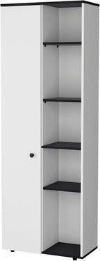 White and Black 1 Door Kitchen Pantry
