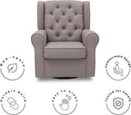 Delta Children Emma Nursery Glider Swivel Rocker Chair- Greenguard Gold Certified, French Grey