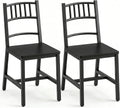 HOOBRO Dining Chairs Set of 2, Wooden Kitchen Chairs with Metal Frame, Industrial Dining Chairs with Back, Easy to Assemble, Farmhouse Dining Chairs for Living Room, Black BB39CD01