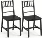 HOOBRO Dining Chairs Set of 2, Wooden Kitchen Chairs with Metal Frame, Industrial Dining Chairs with Back, Easy to Assemble, Farmhouse Dining Chairs for Living Room, Black BB39CD01