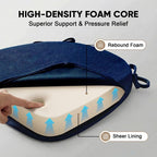 Chair Cushions Set of 1, U-Shaped Seat Cushion for Chair, Non Slip Chair Pads with Ties, 17" x 16" x 2", 40D Foam, Removable Washable Cover, Seat Cushions for Kitchen Chairs, Dark Blue