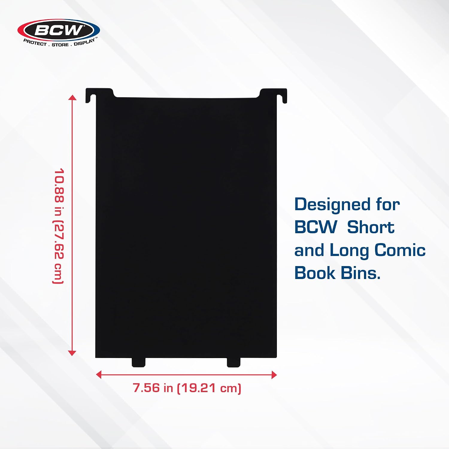 BCW Comic Bin Partitions | Exclusive Organizer for Short and Long Comic Book Bins | Notched, Tabbed, and Structurally Supportive Dividers (Black, 6 Pack)