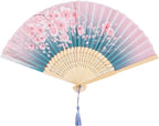 Retro Flower Pattern Home Decoration Elegant Folding Fan Painting Handheld Fan Dance Performance Props
