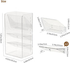 PAVSTINE Medicine Cabinet Organizer with Adjustable Dividers, Clear Vertical Layered Backward Slanting Shelves for Makeup Brush/Lip Gloss/Mascara Storage (3-Tier Slant-Gentle Slant)