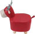 Animal Ottoman Stool, Cute Giraffe Shape Footrest with Sturdy Wood Legs, Non Slip Table Footrest for Kids, Safe and Stable Animal Footstool