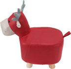 Animal Ottoman Stool, Cute Giraffe Shape Footrest with Sturdy Wood Legs, Non Slip Table Footrest for Kids, Safe and Stable Animal Footstool