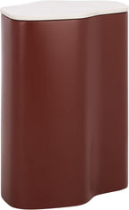 SAFAVIEH Home Collection – Kanon Bordeaux Base & White Marble Top Accent Table, Sculptural Modern Design, Fully Assembled (ACC3235B)
