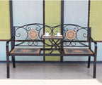 Patio Benches for Outdoors Outdoor Bench Nordic Wrought Iron Balcony Garden Table and Chairs Villa Terrace Leisure Double Garden Benches for Outdoors
