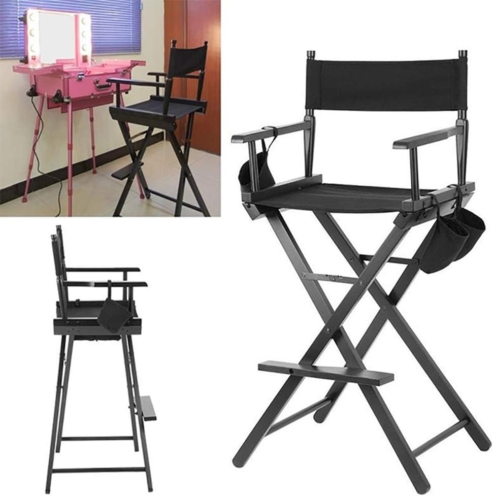 STAY GENT 5 in 1 Accessories Set for Makeup Artist Chair, (not Including Chair) Black Replacement Cover Canvas, 2 Portable Side Storage Bags and Hanging Mesh Bag, Black
