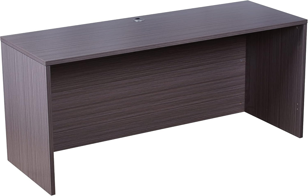 Boss Office Products 71 Inch Executive U-Shape Desk with File Storage Pedestal and 4 Door Hutch, Driftwood