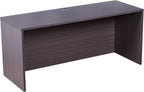 Boss Office Products 71 Inch Executive U-Shape Desk with File Storage Pedestal and 4 Door Hutch, Driftwood