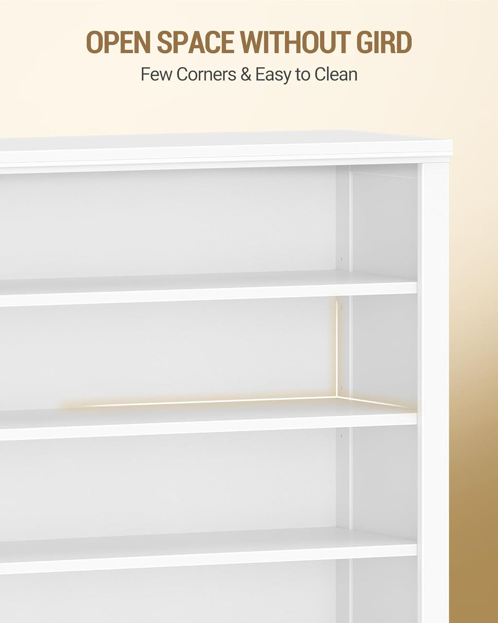 Hzuaneri Shoe Storage Cabinet, 10 Tiers Freestanding Shoe Cabinets, Wooden Shoes Rack with Cubby, 46-50 Pairs, Farmhouse Tall Shoes Cubby Organizer for Entryway, Living Room, White SR59803X