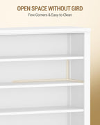 Hzuaneri Shoe Storage Cabinet, 10 Tiers Freestanding Shoe Cabinets, Wooden Shoes Rack with Cubby, 46-50 Pairs, Farmhouse Tall Shoes Cubby Organizer for Entryway, Living Room, White SR59803X