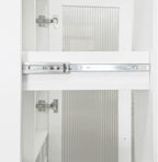 Kitchen Pantry Cabinet with Pull-Out Shelves, Farmhouse Storage Cabinet with Glass Doors, Freestanding Pantry Organizer and Bar Cabinet for Kitchen, Dining Room & Living Room, White