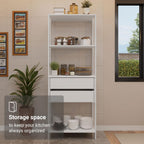 Madesa Kitchen Pantry Storage Rack 27" L with 2 Drawers and Open Shelves Multiuse Cabinet for Kitchen Organization - White