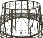 Tree Bench Silver Grey Steel 63 in Diameter Outdoor Bench Round,Sturdy Round Steel Tree Bench with Weathered Finish for Outdoor Gatherings and Relaxation Patio Furniture