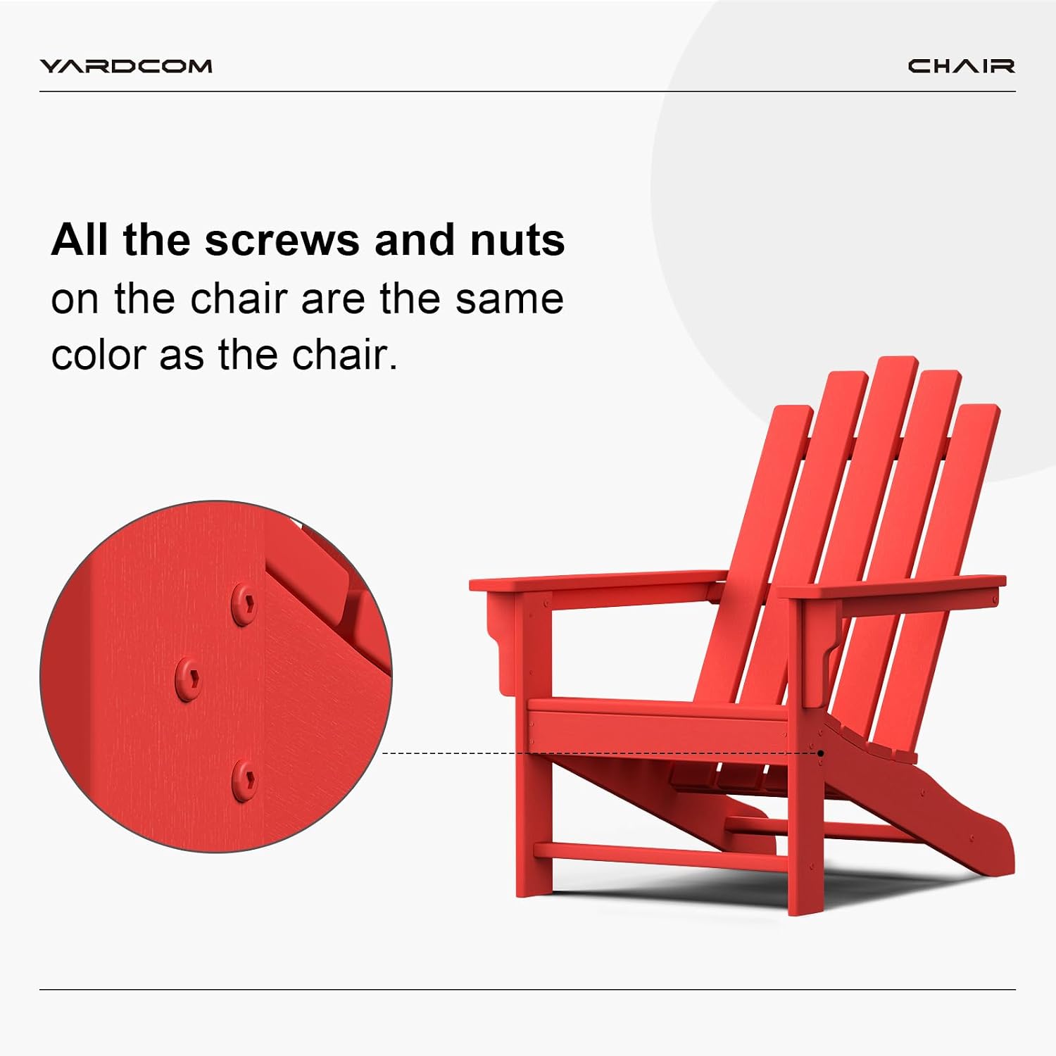 Adirondack Chair, 110°Ergonomics Plastic Extra Tall Adirondack Chairs, HDPE All-Weather Plastic Patio Outdoor Chair, High Foamed Polyethylene Fire Pit Chair(Red)