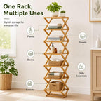 8/9/10-Tier Folding Shoe Rack| Bamboo Wooden Shoe Organizer| Entryway Bedroom Shoe Shelf| Ventilated & Space-Saving