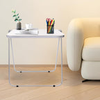 Foldable Side Table 27 Inch - Clear Tea Tinted Portable Desk｜Space-Saving Nesting Table w/Dual-Axle Joint｜Bedside End Table for Small Apartments & Home Office (NO-Transparency White)