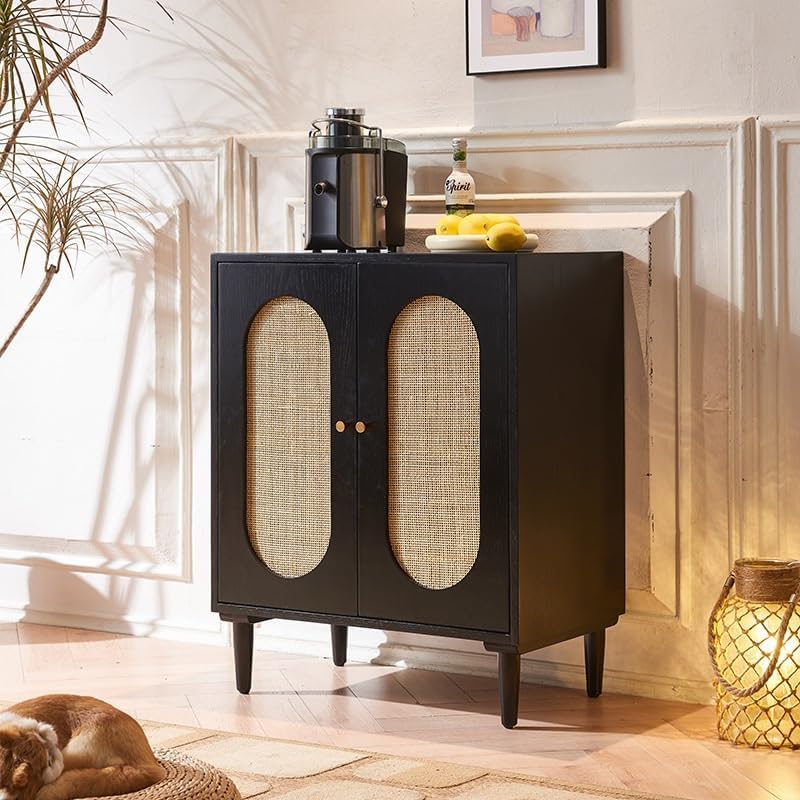 Entryway Cabinet Wooden Sideboard for Home Dining Room Large Capacity Storage Double Door Cabinet Home Retro Storage Cabinet Sideboard Storage Cabinet