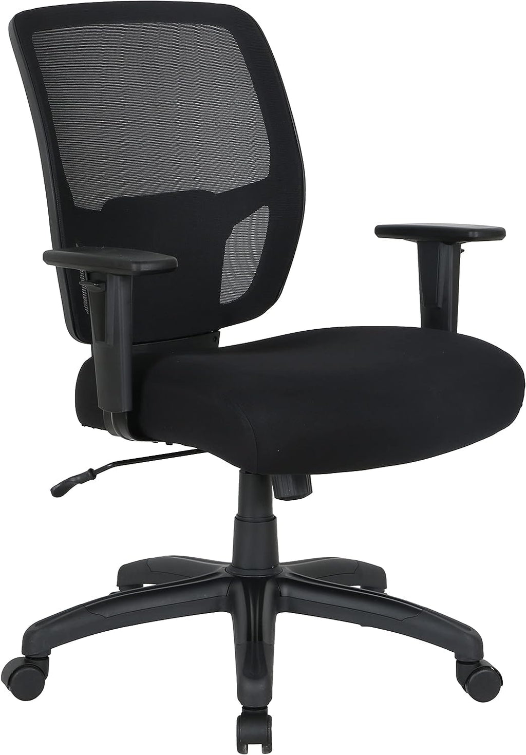 Amazon Basics Big and Tall Mesh Office Chair with Adjustable Armrests, Lumbar Support, Adjustable Height, 400lbs Capacity, Black