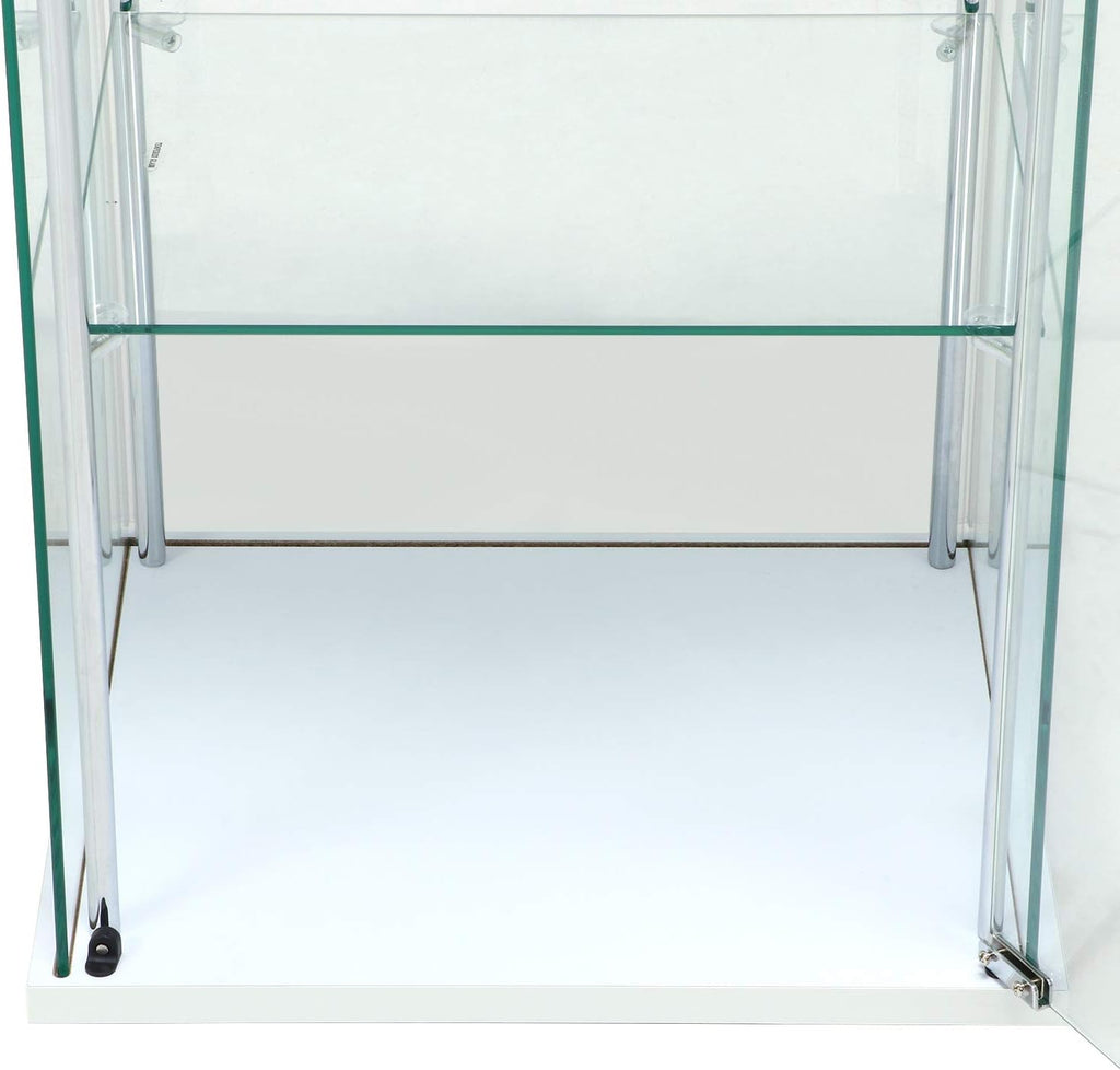 Fuji Boeki 97300 Collection Case, Figure Case, 3 Tiers, Width 16.7 x Depth 14.4 x Height 33.9 inches (42.5 x 36.5 x 86 cm), White, Tempered Glass, Full Glass, Assembly Required