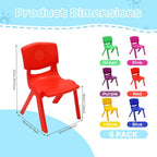 6Pcs Stackable School Chairs with 11inch Seat Height, Colorful School Stackable Chairs Stacking Plastic Classrooms Chairs for Preschool Toddler Home Learning Daycare Center Supplies