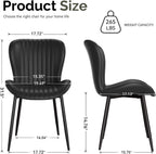 Dining Chairs Set of 4, Modern Upholstered Pu Leather Kitchen Side Chairs Dining Room Chairs Comfy Backrest, Black