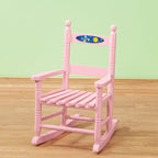 Fox Valley Traders Custom Space-Themed Children's Rocking Chair, Durable Wood - Measures 14 1/2" Wide x 11 1/2" Deep; 22 1/2" Overall Height, Pink Font