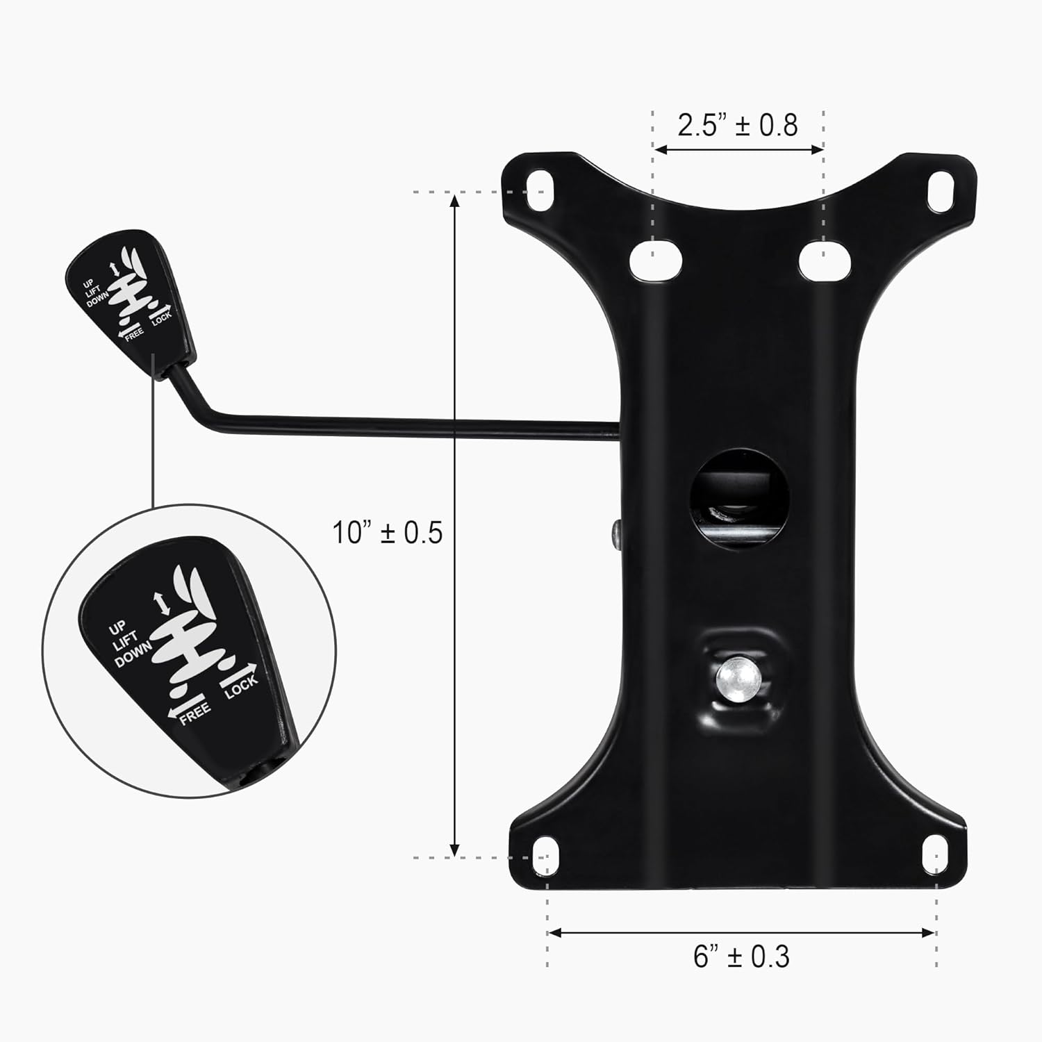 Frassie Heavy Duty Gaming Office Chair Metal Base Set Replace Part with Bottom Plate Stand Cylinder, 5 Wheels Bell Glides Replacement (Black)