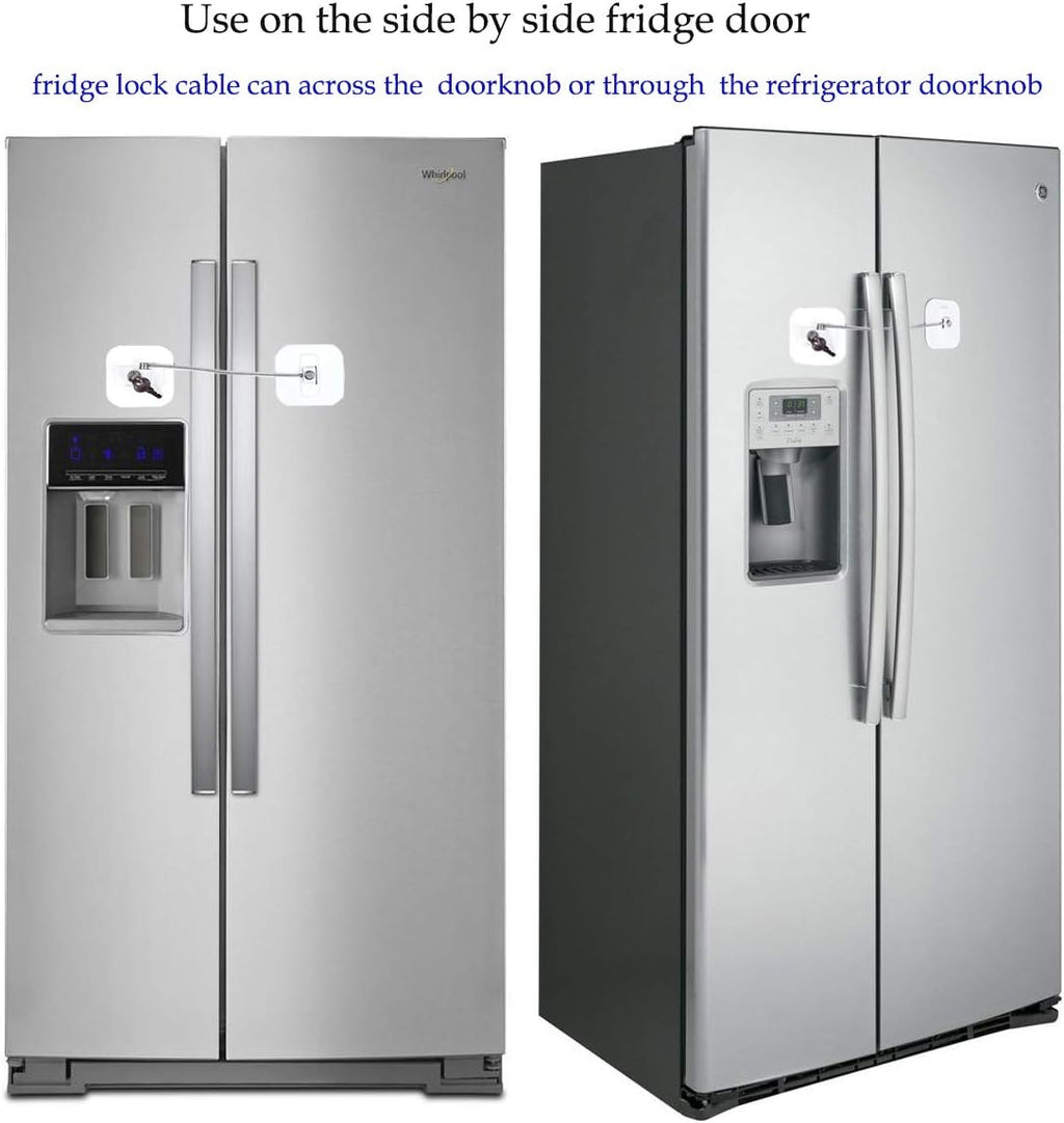 Fridge Lock,Refrigerator Locks,Freezer Lock with Key for Child Safety,Locks to Lock Fridge and Cabinets,White Fridge Lock